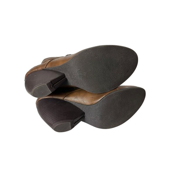 Blowfish Malibu Brown Leather Ankle Lace-Up Boots With Heel & Stitched Detail 10 - Picture 10 of 11